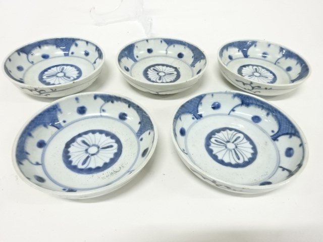 古伊万里　染付　なます皿　5客
